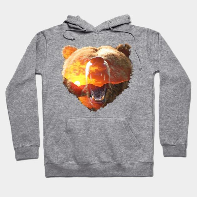 Sunset Bear Hoodie by theofficialdb